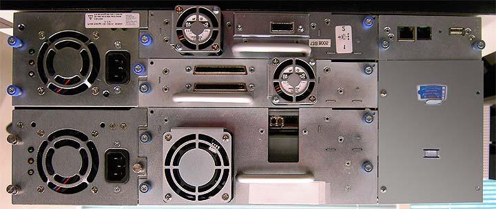1 2 3 4 a77ug100 10 9 8 7 6 5 Figure 1-4. Rear panel of a 4U library with Full height Fibre Channel drive and Half height SCSI and SAS drives.