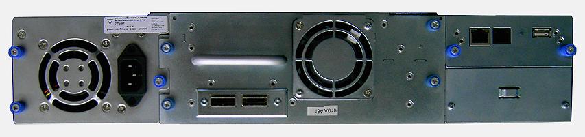 1 2 3 4 10 9 8 7 6 5 a77ug135 Figure 1-5. Rear panel of a 2U library with a full height dual port SAS drive Table 1-2.
