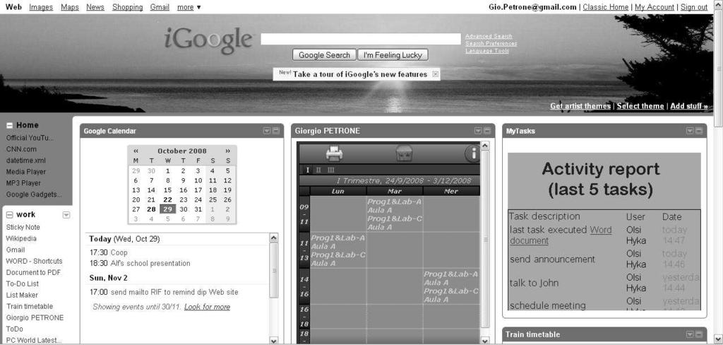 Figure 3. Giorgio s Web Desktop. 4. Prototype We have developed a prototype Integrated Collaboration Environment (ICE) based on SynCFr.