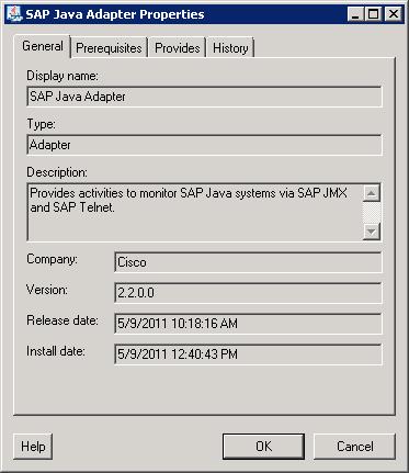Viewing SAP Java Adapter Properties Chapter 1 Understanding the SAP Java Adapter Objects Step 2 Select the SAP Java Adapter and use one of the following methods to open the SAP Java Properties dialog