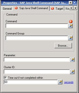 Defining SAP Java Shell Command Activity Chapter 3 Using SAP Java Activities Step 2 On the General tab, enter the following information: Display name Type Name of the activity. Display only.