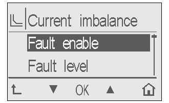 Using the LTM CU Selecting Values in a List The following example describes how to set the Current phase imbalance fault enable parameter by selecting the