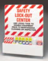 (65520) w/nylon cable ties Industrial Strength Lockout Station 3 Red Safety padlocks (99552) 3 Yellow Safety padlocks (99570) 1 Safety