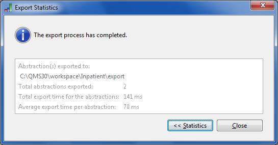 After completion of the export you will be prompted with the following message indicating that your data has been successfully