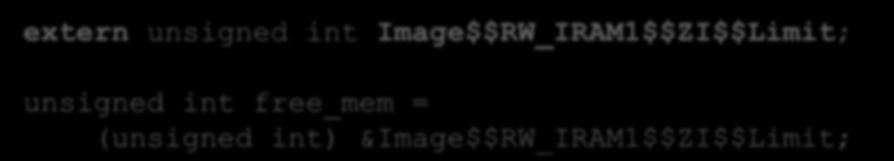 End Address of the Image Linker defined symbol Image$$RW_IRAM1$$ZI$$Limit extern unsigned int