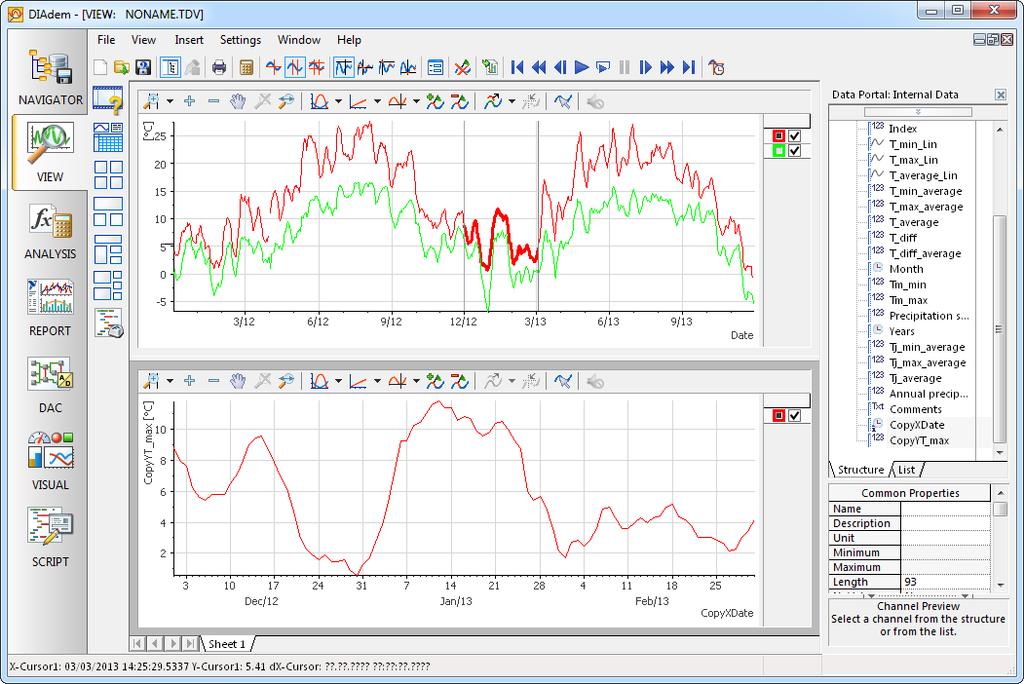 Chapter 3 Viewing and Evaluating Data 3. Click Set Flags on the axis system toolbar to mark the points of the leading curve in the selected time segment.
