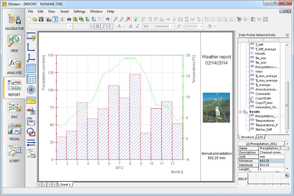 Chapter 5 Creating Reports DIAdem displays the worksheet, as shown in Figure 5-3.