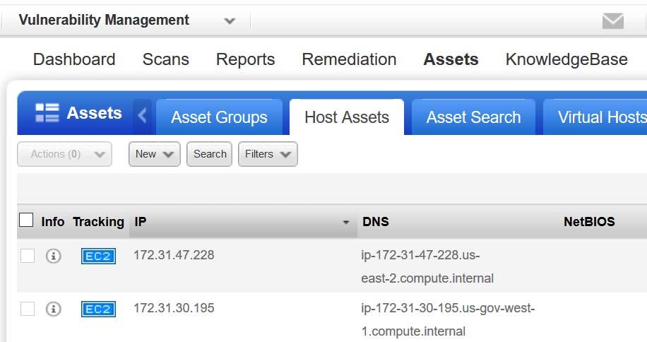 Scan Assets Check EC2 Assets are activated Go to Assets > Host Assets or Qualys AssetView (AV) - Check that your EC2 hosts are activated.