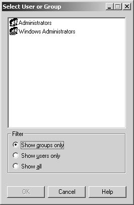 FactoryTalk Batch Equipment Editor introduction Chapter 4 11. In the Security Permissions area, select the Add button. The Select User or Group dialog box opens. 12.