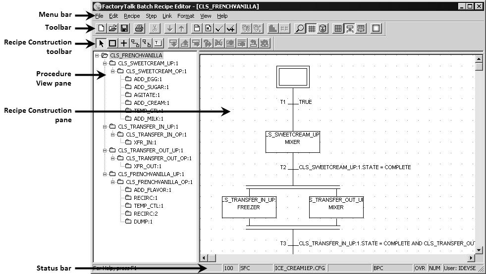 Chapter 5 FactoryTalk Batch Recipe Editor introduction Open the FactoryTalk Batch Recipe Editor Use the following instructions to open the FactoryTalk Batch Recipe Editor.