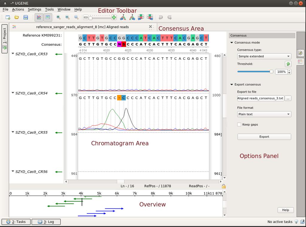 Working with Chromatogram This chapter explains how to work efficiently with the Sanger Reads Editor.