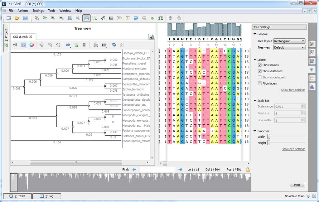 Phylogenetic Tree Viewer The Phylogenetic Tree Viewer is intended to display a phylogenetic tree built from an alignment or loaded from a file (e.g. a Newick file).