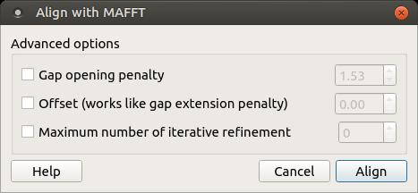 The following parameters are available: Gap opening penalty Gap opening penalty at group-to-group alignment.