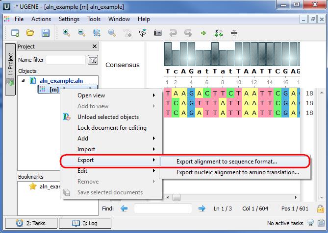 The Convert Alignment to Separate Sequences dialog will appear: Here it is possible to specify the result file location, to