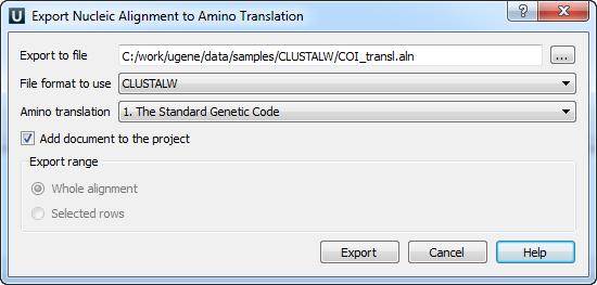 the current project. Export Sequences Associated with Annotation In UGENE you can export a sequence associated with an annotation.