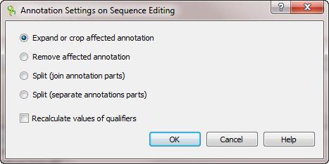 A special cursor appears in this case, and the sequence can be edited as in a text editor: To insert characters to the sequence, move the cursor to the required location and type the characters or