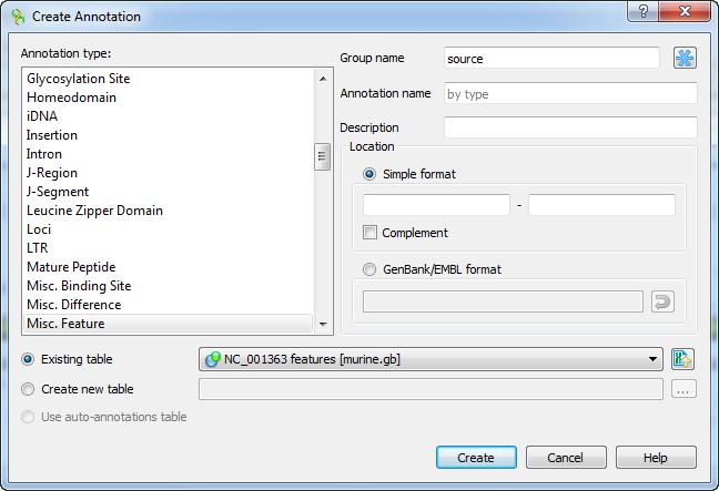 The dialog asks where to save the annotation. It could be either an existing annotation table object, a new annotation table or auto-annotations table (if it is available).