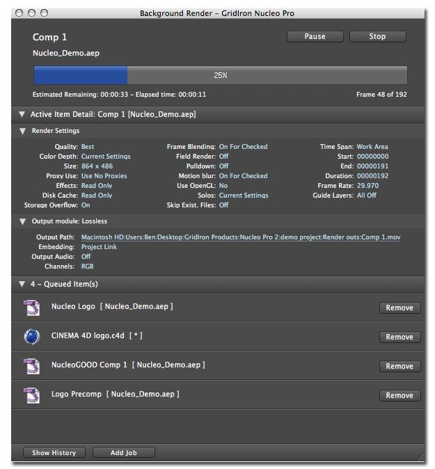 Background Render Queue The Background Render Queue window allows you to control and view the status of your background renders.