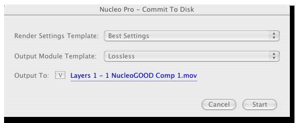 Commit To Disk If you have layers in your timeline that are complete but are costing you time when previewing, Nucleo Pro provides the ability to commit those layers to disk.