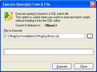 From the menu bar at the top, click DB and choose Restore from SQL Dump (menu caption may vary due to different version of SQLyog).