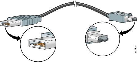 Figure 54: DB9 Female-to-RJ45 Cable The USB console port Uses a USB Type A to 5-pin mini Type B cable (to be ordered separately; Part Number: 37-1090-01).