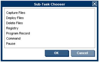 2. Click Add to add a variety of sub-tasks. (Refer to the following tables for more information on each sub-task.) Figure 7-23 Sub-Task Chooser Click Edit to edit a sub-task.