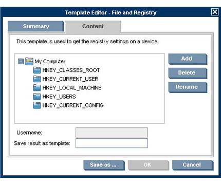 Changing registry settings HP Device Manager can add, delete and change registry keys and their values on thin client devices using File and Registry templates.