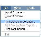 2. Right-click on the selection and select Print Device Information.