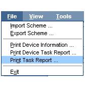 that have not been deleted. To create a Task report: Select Print Task Report... from the File menu.