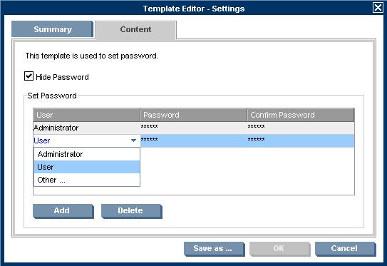 This template enables you to change the hostname and IP address of one or more thin clients.