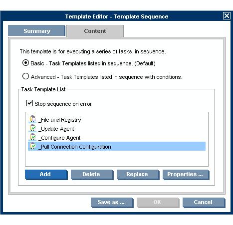 Basic template sequences Basic template sequences are defined by clicking the Content tab and then clicking Basic.