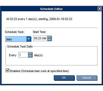 2. Click Add to create a new status snapshot schedule, or Edit to modify an existing one. The Schedule Editor dialog box will appear.
