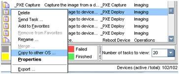 Right-click on a PXE Deploy Image or Deploy Image template in the Template Pane. Figure 4-5 Copying an image to another OS 2.