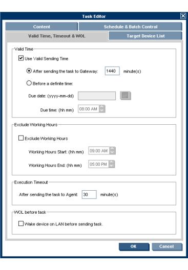 Manual Tasks Every time you apply a template to a set of thin clients the Task Editor appears and you create a task. The Task Editor includes the Contents tab of the Template Editor.