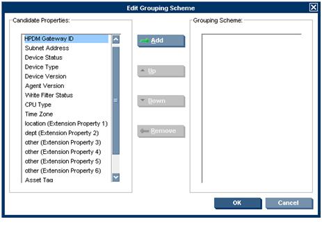 Select and order the criteria you want to define in the scheme.