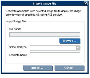 2. Create a PXE Deploy template by importing an image file and then dragging the PXE Deploy template to thin clients.