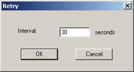 Options Network Retry allows you to set the number of seconds that the Log Server should wait before attempting to connect if the previous attempt to connect failed.
