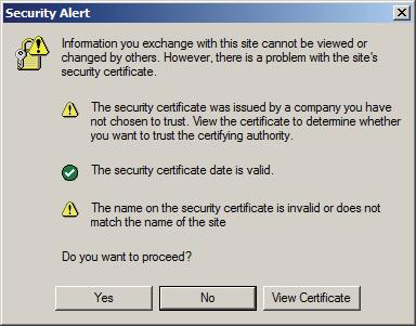 Trusted Certificates Overview When you try to log in to the device from your browser, a Security Alert message appears to inform you that the device s certificate is not trusted, and asks if you want