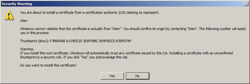 Installing the Certificate To install the certificate, do the following: 9. In the Security Alert dialog box, click View Certificate.