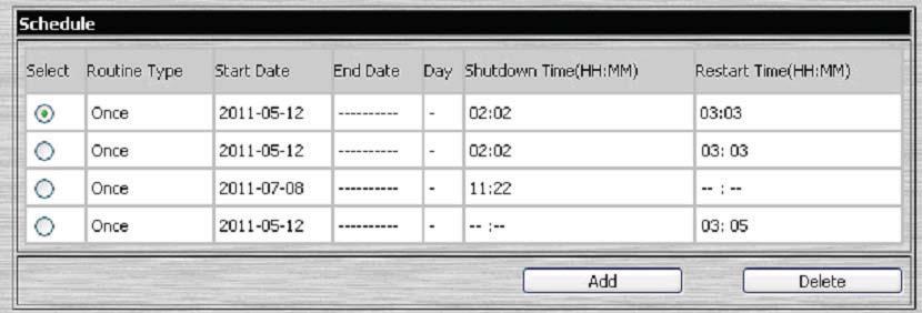3. Browser Login Heading Shutdown Time Restart Time Every Meaning Key in the time of day you want the shutdown to take place using the HH:MM format.
