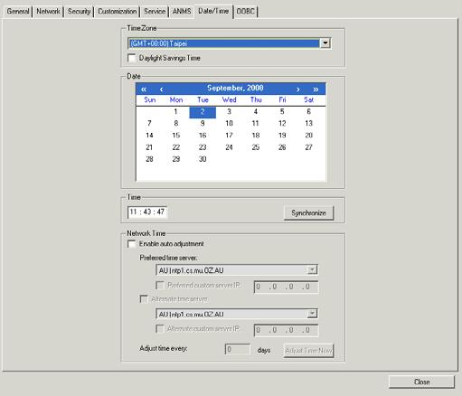 Date/Time The Date/Time dialog page sets the KN2132 / KN4116 / KN4132's time parameters: Set the parameters according to the information below.