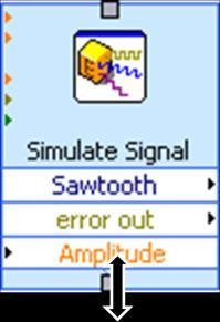 An Express VI is a component of the block diagram that you can configure to perform common measurement tasks. The Simulate Signal Express VI simulates a signal based on the configuration specified. c. Double-click the Simulate Signal Express VI to display the Configure Simulate Signal dialog box.