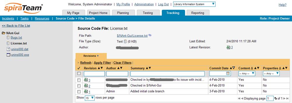 2. Viewing File Details T view the file details, click n a file in the right-hand side f the repsitry. The file details page displays the details n the selected revisin.