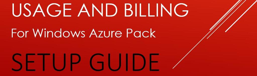 Usage and Billing for Windows Azure Pack setup and configuration