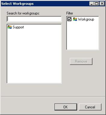 Description area click <workgroup>. The Select Workgroup dialog box opens.