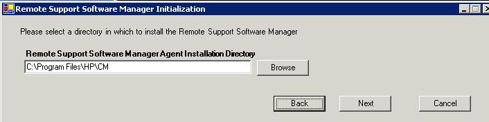 NOTE: If you cancelled the initialization process prior to the Software Management Agent installing (in this step), you must rerun the setup.exe to complete the RSSWM installation and configuration.