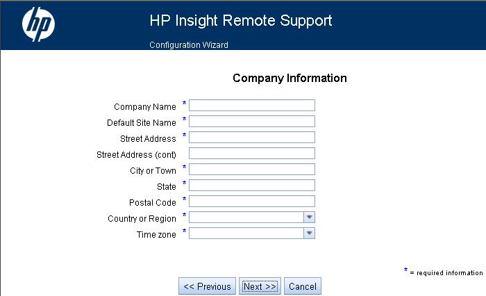 This information will be included with hardware events submitted to HP from your Hosting Device. NOTE: The Site Name is a field you can use to determine where your Hosting Device will be located.