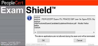 10 Minutes prior to the exam Step 2: Log In to ExamShield Double click the ExamShield icon from your desktop and click OK to login.