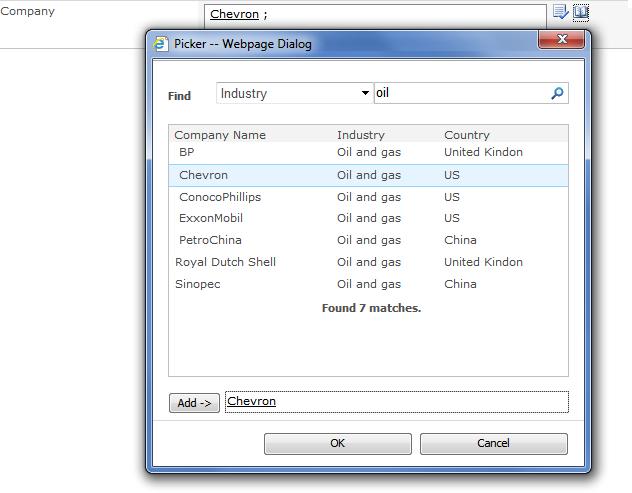 data look-up and data tracking: Picker Dialog and Autocomplete Textbox will allow you to work with large list items.