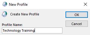 The New Profile dialog box will appear.